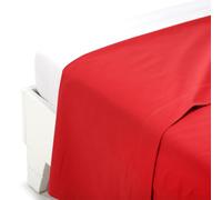 Caleffi Lenzuolo Superiore Cotone Tinta Unita Rosso Matrimoniale in Cotone - 01082