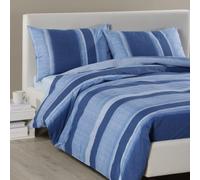Caleffi Parure Copripiumino Matrimoniale Cotone, Sacco e 2 Federe Blu | set parure completa, sacco piumino con bottoni, tinta unita, morbido, traspirante, no stiro, ipoallergenico, per piumone