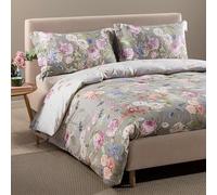 Caleffi Parure copripiumino matrimoniale in cotone pettinato e stampa digitale Art. Giardino Romantico - Sacco 255x200 cm e 2 Federe 50x80 cm