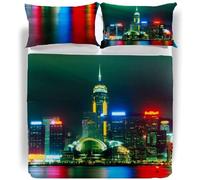 Caleffi Parure Lenzuola Copriletto per Letto Matrimoniale Hong Kong D76
