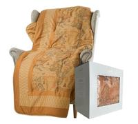 Caleffi Plaid Trapuntato 1ª Classe Geo Classic 130x170 cm - Raso di Cotone Beige - Imbottito Invernale Anallergico - Made in Italy - Confezione Regalo