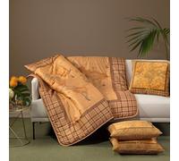 Caleffi Plaid Trapuntato Alviero Martini 1ª Classe Art. Geo Tartan 130x170 cm in Raso di puro Cotone