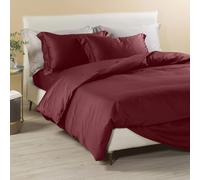 Caleffi Raso Completo Copripiumino, Raso di cotone , Bordeaux, Matrimoniale, 18101 , Caleffi