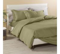 Caleffi Raso Completo Copripiumino, Raso di cotone , Green, Matrimoniale, 74377 , Caleffi