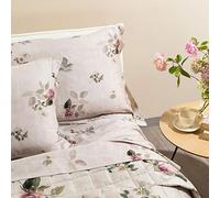 Caleffi Rose e Fiori Completo Lenzuola, Raso di Cotone, Naturale, Matrimoniale, Multicolore, 1001148