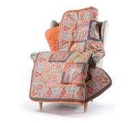 Caleffi - Scaldotto, Plaid Divano in Cotone, Coperta ASIA colore ambra 130x170cm imbottitura in fibra anallergica - Coperte per adulti e bambini