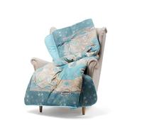 Caleffi - Scaldotto, Plaid Divano in Cotone, Coperta Serenissima colore Turchese 130x170 cm imbottitura in fibra anallergica - Coperte per adulti e bambini