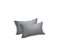 Caleffi Set 2 Federe Percalle Tinta Unita, Grigio