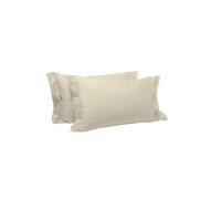 Caleffi Set 2 Federe Percalle Tinta Unita, Naturale