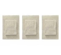 Caleffi Set 3+3 Asciugamani E OSPITE Festa del Bianco Vari Colori (Vaniglia)