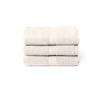 Caleffi Set 3 Asciugamani Bagno Grandi Viso Doccia Cotone Vaniglia | Spugna morbida e assorbente, tinta unita, set completo, ideali per uso quotidiano, hotel, b&b
