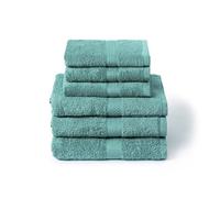 Caleffi Set 6 Asciugamani Bagno Viso e Ospite 100% Cotone Menta | Spugna morbida e assorbente, 3 viso + 3 bidet, tinta unita, set completo, per uso quotidiano, hotel e b&b