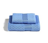 Caleffi - Set Asciugamani Bagno Viso e Bidet Morbida Spugna 100% Cotone Jacquard, 1 Asciugamano Viso 60x110 cm + 1 Asciugamano Bidet Ospite 40x60 cm Assorbenti Resistenti a Lavaggi Frequenti, Durevoli