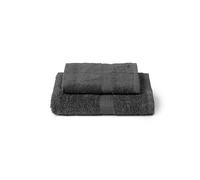 Caleffi Set Asciugamani Bagno Viso e Bidet in Cotone, Asciugamani Resistente a Lavaggi, Include 1 Asciugamano Viso 55x100 cm e 1 Asciugamano Bidet Ospite 40x60 cm, Asciugamani 2 Pezzi, Antracite