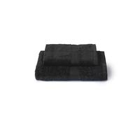 Caleffi Set Asciugamani Bagno Viso e Bidet in Cotone, Asciugamani Resistente a Lavaggi, Include 1 Asciugamano Viso 55x100 cm e 1 Asciugamano Bidet Ospite 40x60 cm, Asciugamani 2 Pezzi, Nero