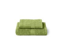 Caleffi Set Asciugamani Bagno Viso e Bidet in Cotone, Asciugamani Resistente a Lavaggi, Include 1 Asciugamano Viso 55x100 cm e 1 Asciugamano Bidet Ospite 40x60 cm, Asciugamani 2 Pezzi, Verde