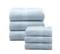 Caleffi - Set Asciugamani Bagno Viso e Bidet in Morbida Spugna 100% Cotone con 3 Asciugamani Viso 55x100 cm + 3 Asciugamani Bidet Ospite 40x60 cm, Asciugamano Resistente a Lavaggi Frequenti e Durevole