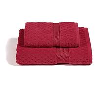Caleffi - Set Asciugamani Bagno Viso e Bidet Morbida Spugna 100% Cotone Jacquard, 1 Asciugamano Viso 60x110 cm + 1 Asciugamano Bidet Ospite 40x60 cm Assorbenti Resistenti a Lavaggi Frequenti, Durevoli