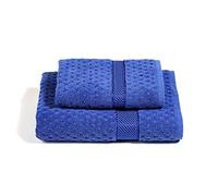 Caleffi - Set Asciugamani Bagno Viso e Bidet Morbida Spugna 100% Cotone Jacquard, 1 Asciugamano Viso 60x110 cm + 1 Asciugamano Bidet Ospite 40x60 cm Assorbenti Resistenti a Lavaggi Frequenti, Durevoli