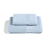 Caleffi - Set Asciugamani Bagno Viso e Bidet Morbida Spugna 100% Cotone Jacquard, 1 Asciugamano Viso 60x110 cm + 1 Asciugamano Bidet Ospite 40x60 cm Assorbenti Resistenti a Lavaggi Frequenti, Durevoli