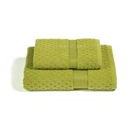 Caleffi - Set Asciugamani Bagno Viso e Bidet Morbida Spugna 100% Cotone Jacquard, 1 Asciugamano Viso 60x110 cm + 1 Asciugamano Bidet Ospite 40x60 cm Assorbenti Resistenti a Lavaggi Frequenti, Durevoli