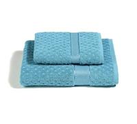 Caleffi - Set Asciugamani Bagno Viso e Bidet Morbida Spugna 100% Cotone Jacquard, 1 Asciugamano Viso 60x110 cm + 1 Asciugamano Bidet Ospite 40x60 cm Assorbenti Resistenti a Lavaggi Frequenti, Durevoli