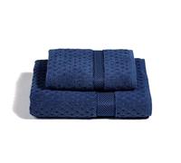 Caleffi - Set Asciugamani Bagno Viso e Bidet Morbida Spugna 100% Cotone Jacquard, 1 Asciugamano Viso 60x110 cm + 1 Asciugamano Bidet Ospite 40x60 cm Assorbenti Resistenti a Lavaggi Frequenti, Durevoli