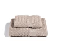 Caleffi - Set Asciugamani Bagno Viso e Bidet Morbida Spugna 100% Cotone Jacquard, 1 Asciugamano Viso 60x110 cm + 1 Asciugamano Bidet Ospite 40x60 cm Assorbenti Resistenti a Lavaggi Frequenti, Durevoli