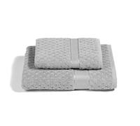 Caleffi - Set Asciugamani Bagno Viso e Bidet Morbida Spugna 100% Cotone Jacquard, 1 Asciugamano Viso 60x110 cm + 1 Asciugamano Bidet Ospite 40x60 cm Assorbenti Resistenti a Lavaggi Frequenti, Durevoli