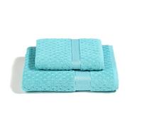 Caleffi - Set Asciugamani Bagno Viso e Bidet Morbida Spugna 100% Cotone Jacquard, 1 Asciugamano Viso 60x110 cm + 1 Asciugamano Bidet Ospite 40x60 cm Assorbenti Resistenti a Lavaggi Frequenti, Durevoli