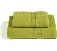 Caleffi - Set Asciugamani Jacquard 100% Cotone Verde, 60x110 + 40x60 cm
