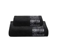 Caleffi Asciugamano con ospite Alviero Martini Prima Classe Geo Night spugna nero