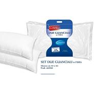 Caleffi Set Due Guanciali Fibra Poliestere e Fodera in Cotone