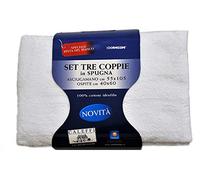 Caleffi Set Tre Coppie Asciugamani in Spugna (6pz) 3 Viso + 3 Ospiti 100% COTONE Colore ROSA CONFETTO