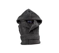 Caleffi Stripe Accappatoio con Cappuccio, Cotone, Antracite, S, 73829