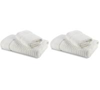 Caleffi Stripe Asciugamano con Ospite, Cotone, Panna, Standard, 73856 (Confezione da 2)