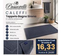 Caleffi Tappeto per il bagno in Cotone antiscivolo Sirena 60x100 69477