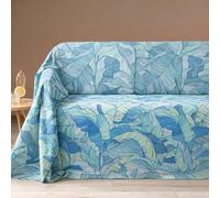 Caleffi Telo Arredo Copridivano Matrimoniale 270x270 cm Grandecor Forest in 100% Cotone - Copritutto Multiuso per Divano Letto Tavolo Pic Nic (Blu)