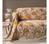 Caleffi Telo Arredo Copridivano Matrimoniale 270x270 cm Grandecor Laos in 100% Cotone - Copritutto Multiuso per Divano Letto Tavolo Pic Nic (Oro)