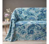 Caleffi Telo Arredo Copridivano Matrimoniale 270x270 cm Grandecor Laos in 100% Cotone - Copritutto Multiuso per Divano Letto Tavolo Pic Nic (Anice)