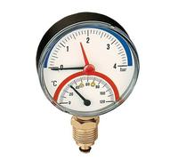 CALEFFI TERMOMETRO ATTACCO RADIALE D.80 0-6 BAR 503160