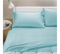 Caleffi Tinta unita flanella Completo Lenzuola, Flanella , Acqua, Singolo, 79359 , Caleffi