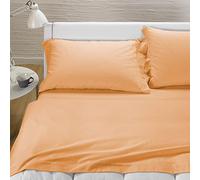 Caleffi Tinta unita flanella Completo Lenzuola, Flanella , Pesca, Matrimoniale, 79376 , Caleffi