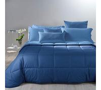 Caleffi Trapunta Bicolor Letto Singolo 1 Piazza Tinta Unita Vari Colori (Blu)