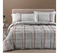 Caleffi Trapunta Invernale Matrimoniale Scozia 260x265 cm in Puro Cotone Made in Italy - Imbottitura Anallergica 300 gr/mq - Colori Ambra e Antracite (Antracite)