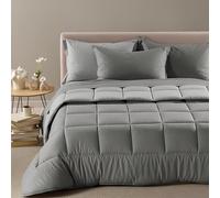 Caleffi Trapunta Invernale Matrimoniale Vita 260x265 cm - Double Face Cotone e Lyocell - Imbottitura 300 g/m² Anallergica - Made in Italy (Grigio)