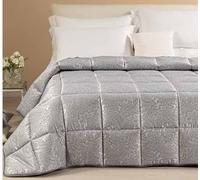 Caleffi Trapunta Matrimoniale in Raso Jacquard Art. Dorata - Grigio, 2 Piazze
