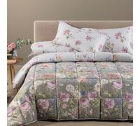 Caleffi Trapunta Matrimoniale Invernale in 100% Cotone Art. Giardino Romantico Stampa Digitale 260x265 cm Tortora