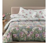 Caleffi Trapunta Matrimoniale invernale in 100% Cotone Art. Giardino Romantico Stampa digitale 260x265 cm Colore Giada