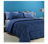 Caleffi TRAPUNTA MODERN LETTO SINGOLO 1 PIAZZA TINTA UNITA DOUBLE FACE VARI COLORI (Blu)